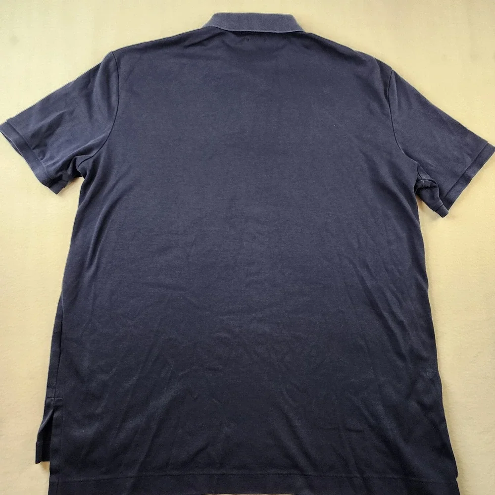 Polo Ralph Lauren Polo Mens Large Navy Blue Pima Soft Touch Short Sleeve Logo